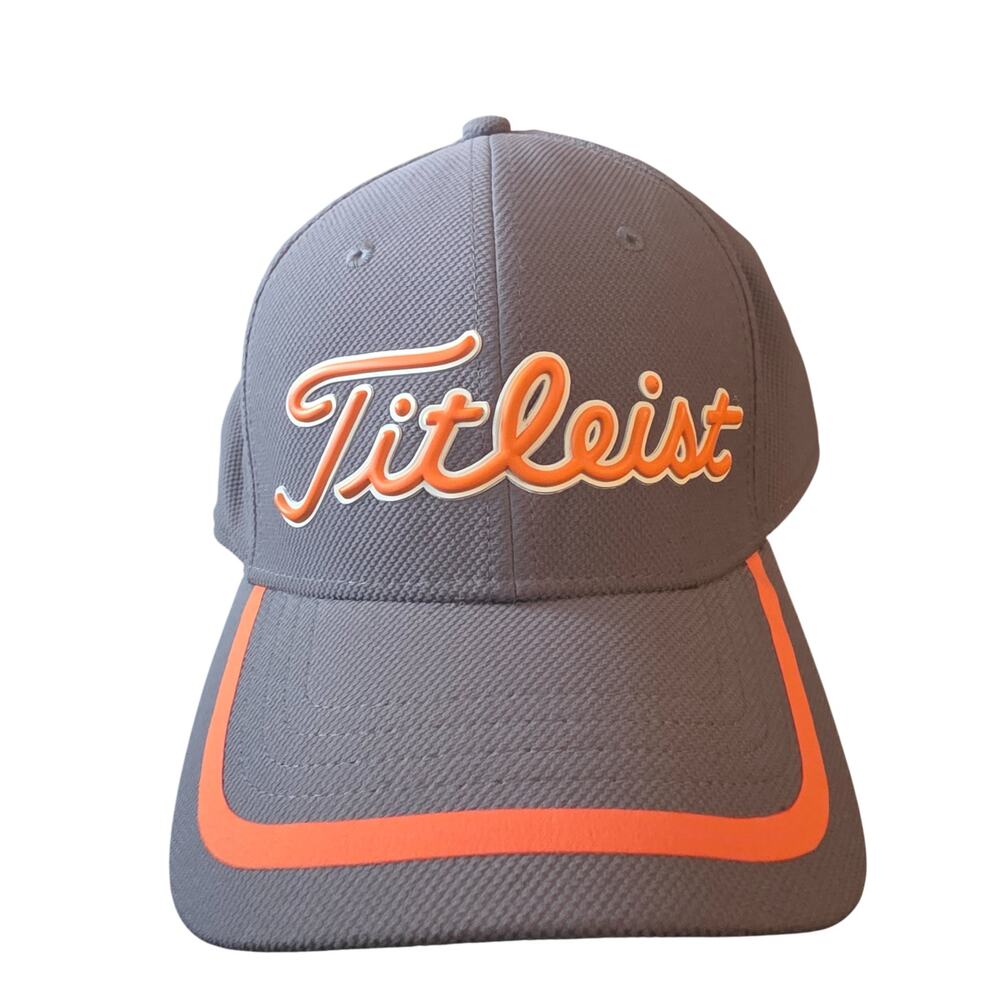 Titleist Mens Performance Golf Hat Cap Size L/XL Gray Orange